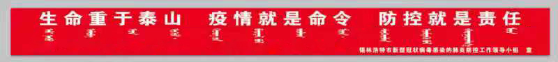 生命重于泰山 疫情就是命令 防控就是责任